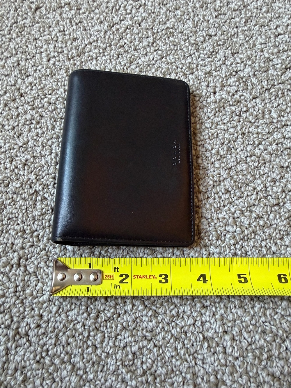 RARE Vintage Coach Black Leather Compact Bifold Wallet Snap Pocket Made in Spain - Picture 4 of 11